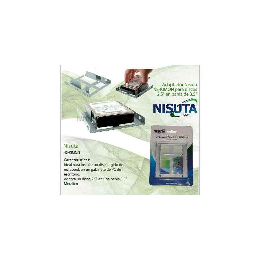 CAJA PARA DISCO 3.5` USB 3.0 - SATA - ALUMINIO - CABLE FIJO - NEGRO - BLISTER - NS-GASA253E - NISUTA