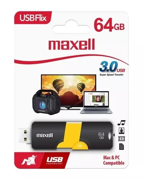 PEN DRIVE 64GB FLIX NEGRO MAXELL