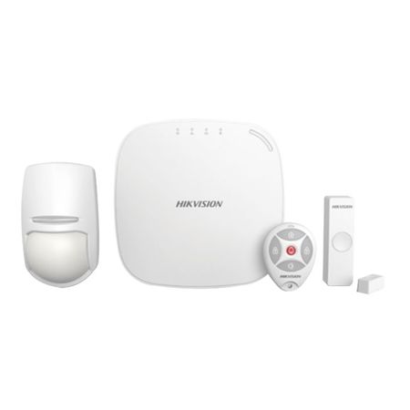 KIT PANEL DE ALARMA HIKVISION INALAMBRICA (WIFI - 3G/4G). 1 HUB, 1 PIR, 1 MAGNÉTICO, 1 C. REM. WIFI, LAN, GPRS Y 3G/4G